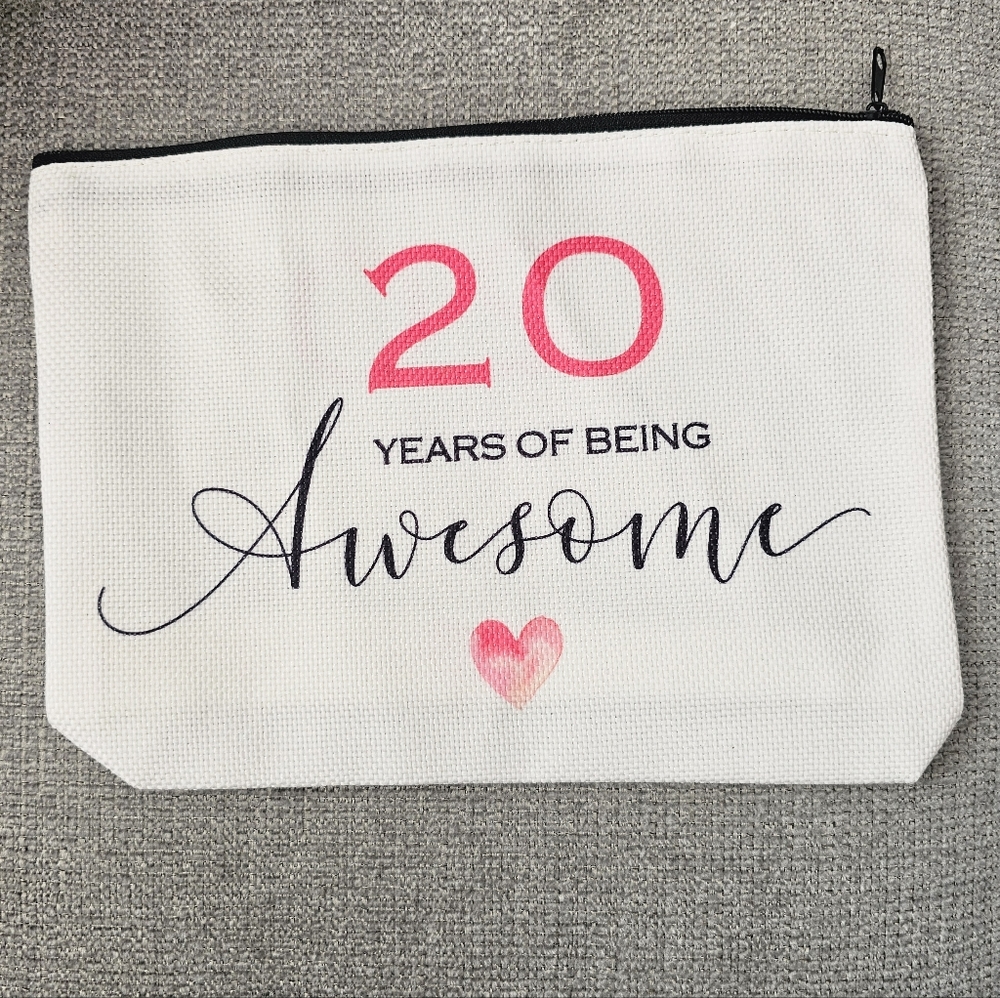 20th Birthday Canvas Cosmetic Pouch